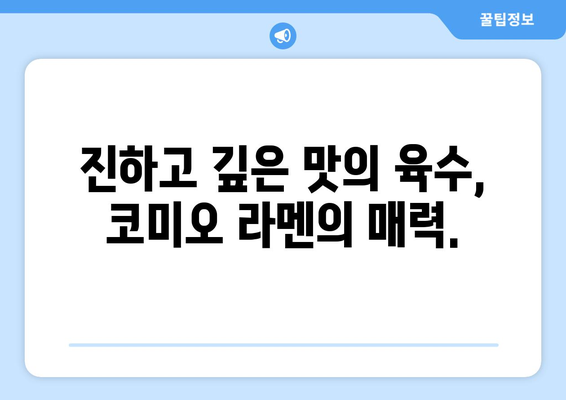 일본식 코미오 라멘: 가산디지털단지의 맛집