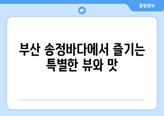 송정 오션뷰에서 만나는 맛있는 해물라면: 부산 송정바다라면