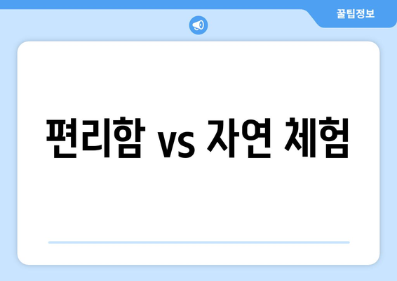 팬션과 캠핑의 장단점 비교하기