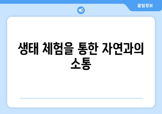 팬션과 자연: 생태 체험의 중요성