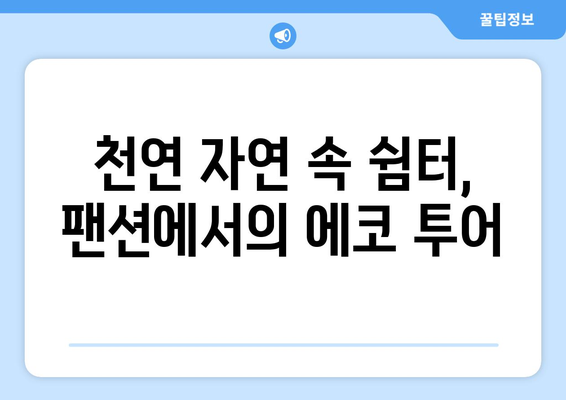 팬션에서의 에코 투어리즘 체험하기