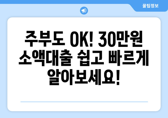 충청남도 아산시 음봉면 주부 소액 30만원 대출