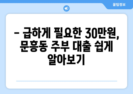 광주광역시 북구 문흥동 주부 소액 30만원 대출