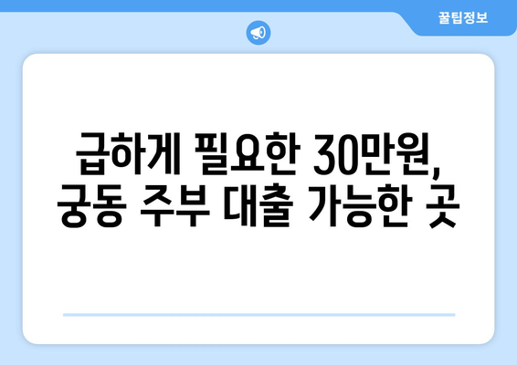 대전광역시 유성구 궁동 주부 소액 30만원 대출