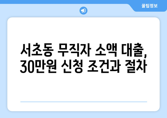 서울특별시 서초구 서초동 무직자 소액 30만원 대출