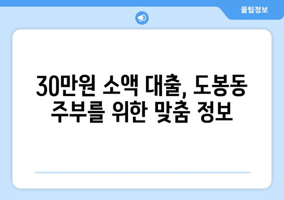 서울특별시 도봉구 도봉동 주부 소액 30만원 대출