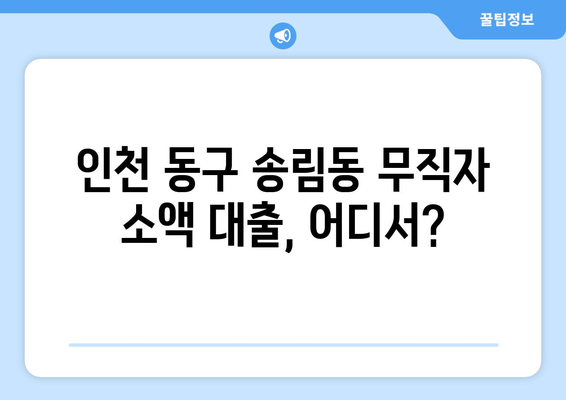 인천광역시 동구 송림동 무직자 소액 30만원 대출