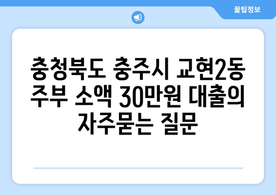 충청북도 충주시 교현2동 주부 소액 30만원 대출