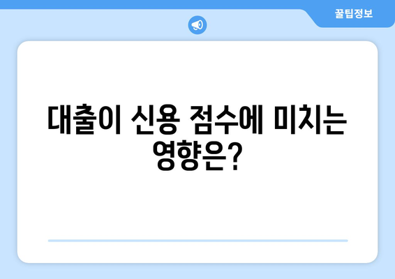 대출 상품 이용 시 신용 점수 영향 파악