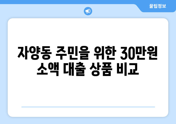 서울특별시 광진구 자양동 무직자 소액 30만원 대출