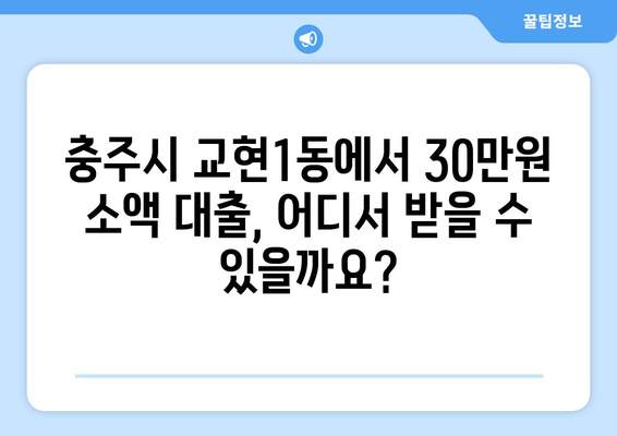 충청북도 충주시 교현1동 무직자 소액 30만원 대출