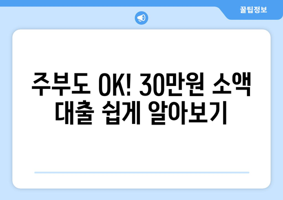 인천광역시 남구 주안동 주부 소액 30만원 대출