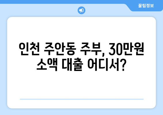 인천광역시 남구 주안동 주부 소액 30만원 대출