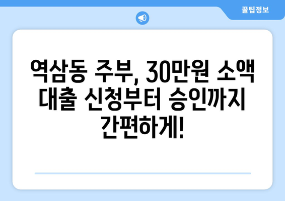 서울특별시 강남구 역삼동 주부 소액 30만원 대출