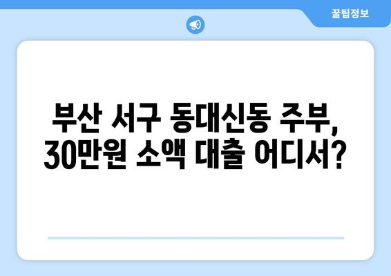 부산광역시 서구 동대신동 주부 소액 30만원 대출