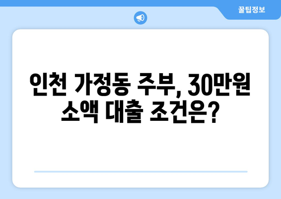 인천광역시 서구 가정동 주부 소액 30만원 대출