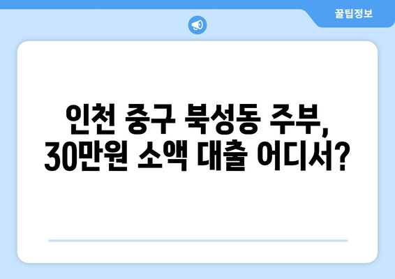 인천광역시 중구 북성동 주부 소액 30만원 대출