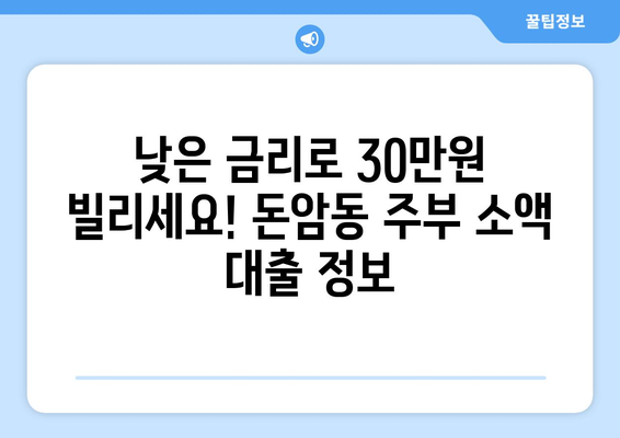 서울특별시 성북구 돈암동 주부 소액 30만원 대출