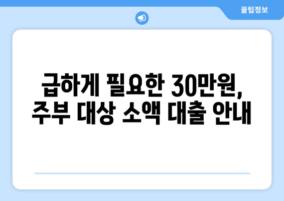 서울특별시 강북구 우이동 주부 소액 30만원 대출