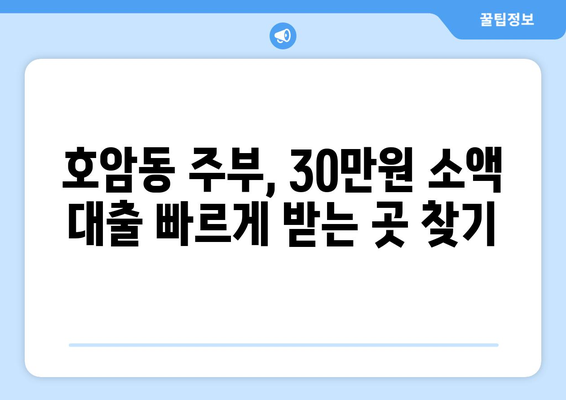 충청북도 충주시 호암동 주부 소액 30만원 대출