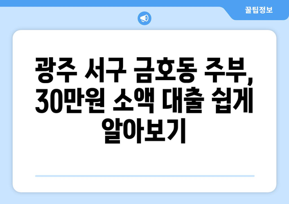 광주광역시 서구 금호동 주부 소액 30만원 대출