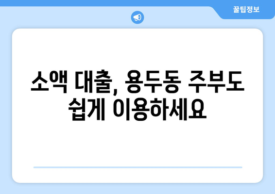 서울특별시 동대문구 용두동 주부 소액 30만원 대출