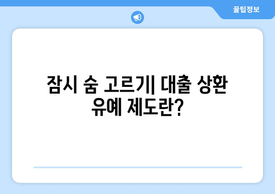 대출 상환 유예 제도의 장점과 활용 방법