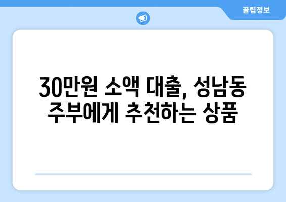 성남시 중원구 성남동 주부 소액 30만원 대출