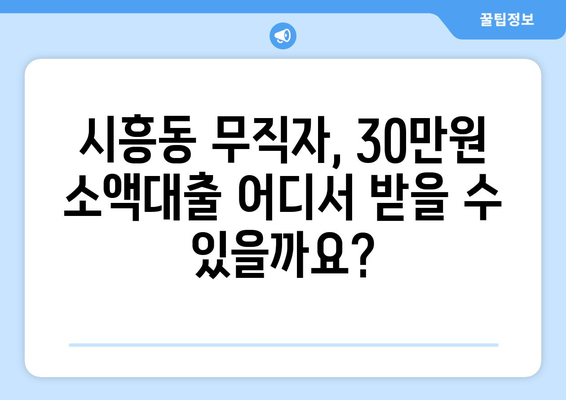 서울특별시 금천구 시흥동 무직자 소액 30만원 대출