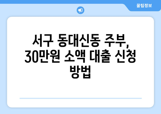 부산광역시 서구 동대신동 주부 소액 30만원 대출