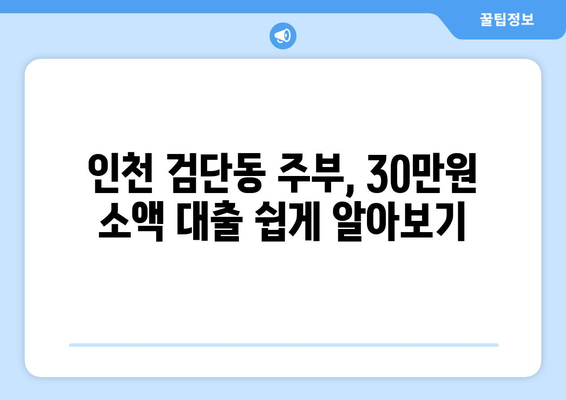 인천광역시 서구 검단동 주부 소액 30만원 대출