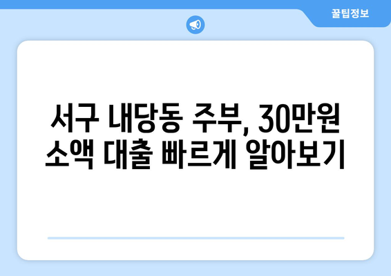 부산광역시 서구 내당동 주부 소액 30만원 대출