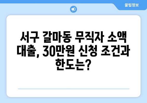 대전광역시 서구 갈마동 무직자 소액 30만원 대출