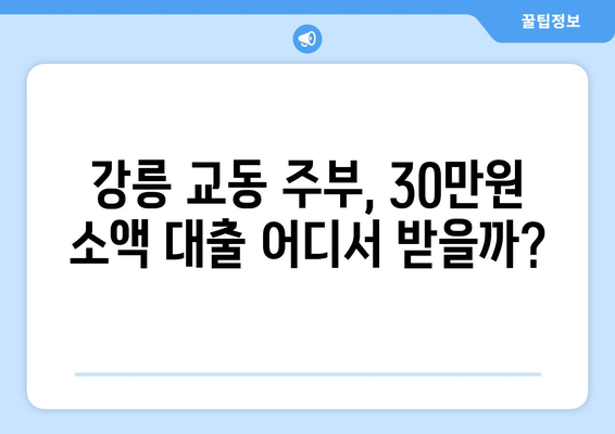 강원도 강릉시 교동 주부 소액 30만원 대출