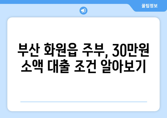 부산광역시 달성군 화원읍 주부 소액 30만원 대출