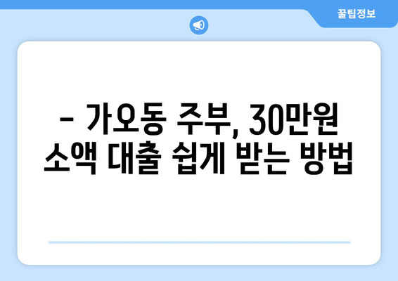 대전광역시 동구 가오동 주부 소액 30만원 대출