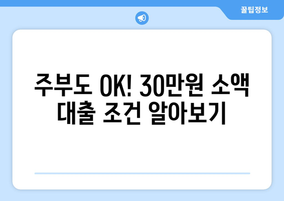 서울특별시 구로구 개봉동 주부 소액 30만원 대출