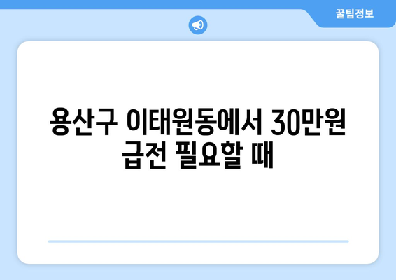 서울특별시 용산구 이태원동 무직자 소액 30만원 대출