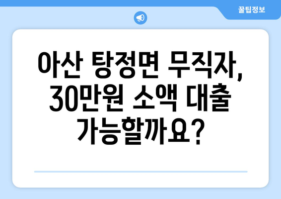 충청남도 아산시 탕정면 무직자 소액 30만원 대출