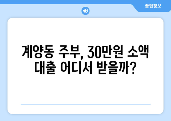 인천광역시 계양구 계양동 주부 소액 30만원 대출