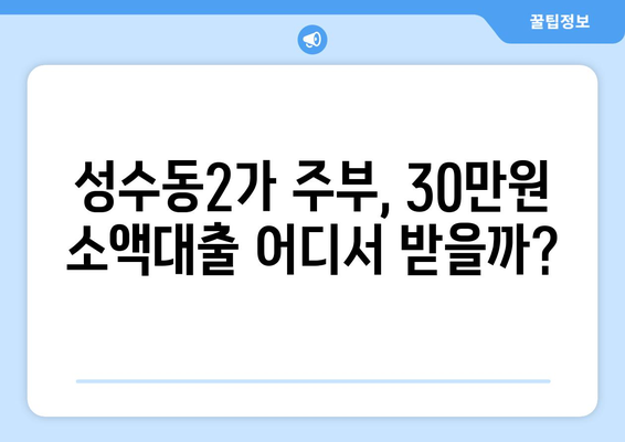 서울특별시 성동구 성수동2가 주부 소액 30만원 대출