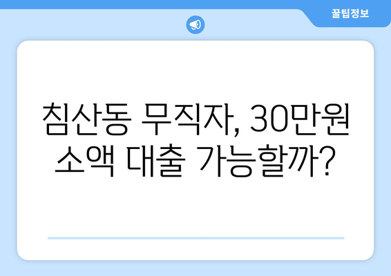 부산광역시 북구 침산동 무직자 소액 30만원 대출