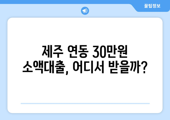 제주특별자치도 제주시 연동 무직자 소액 30만원 대출