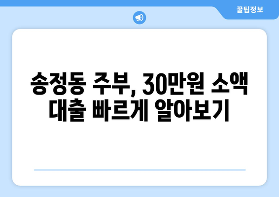 광주광역시 광산구 송정동 주부 소액 30만원 대출