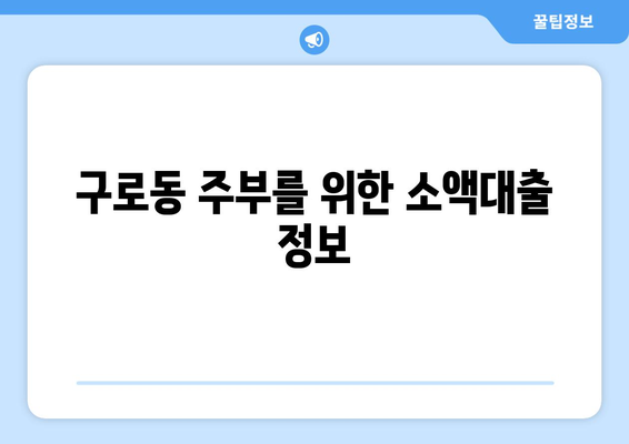 서울특별시 구로구 구로동 주부 소액 30만원 대출