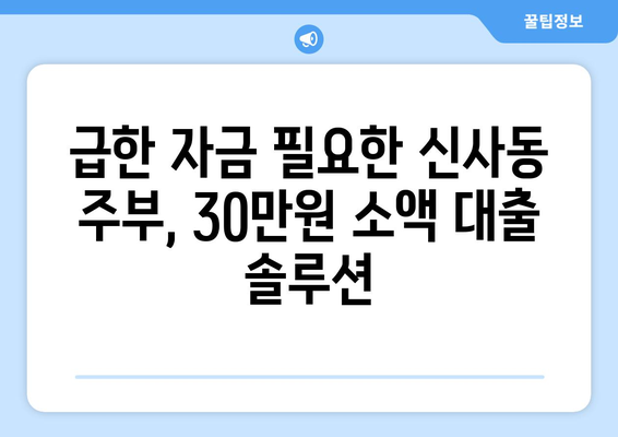 서울특별시 은평구 신사동 주부 소액 30만원 대출