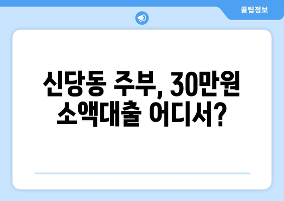 서울특별시 중구 신당동 주부 소액 30만원 대출