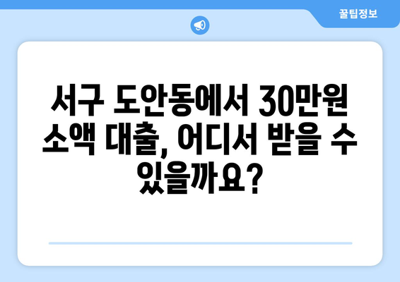 대전광역시 서구 도안동 무직자 소액 30만원 대출