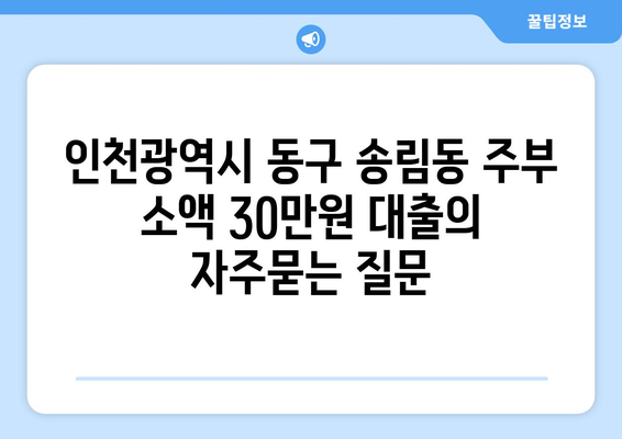 인천광역시 동구 송림동 주부 소액 30만원 대출