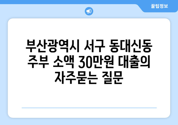 부산광역시 서구 동대신동 주부 소액 30만원 대출